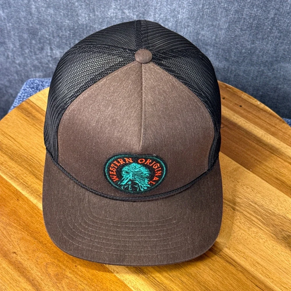 Hooey Western Original Hat Mens OSFA Brown Polyester Flat Bill Trucker Cap